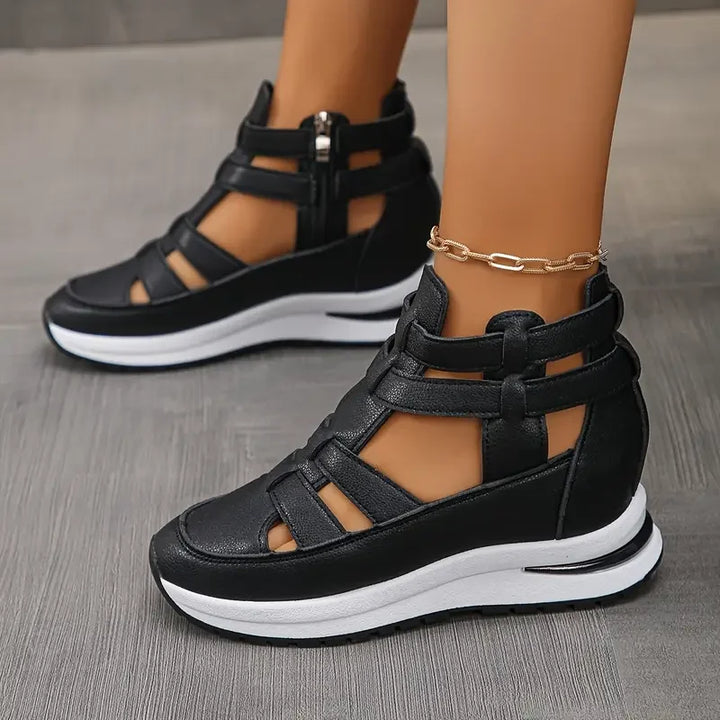 Alayana Trendy Comfy Wedge Sandal with Zipper