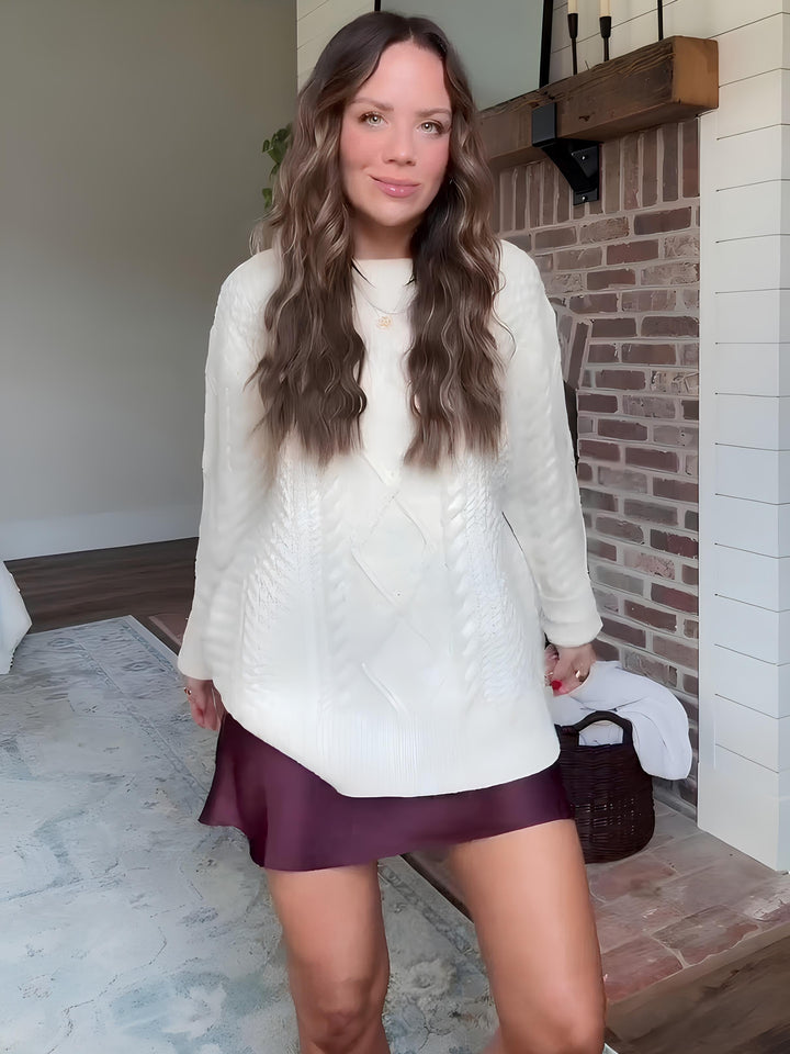 BELLA Skort & Cable Knit Sweater Set