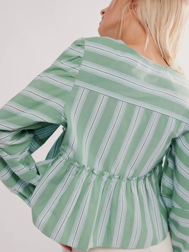 Brunch Babe  Striped Blouse Shorts Set