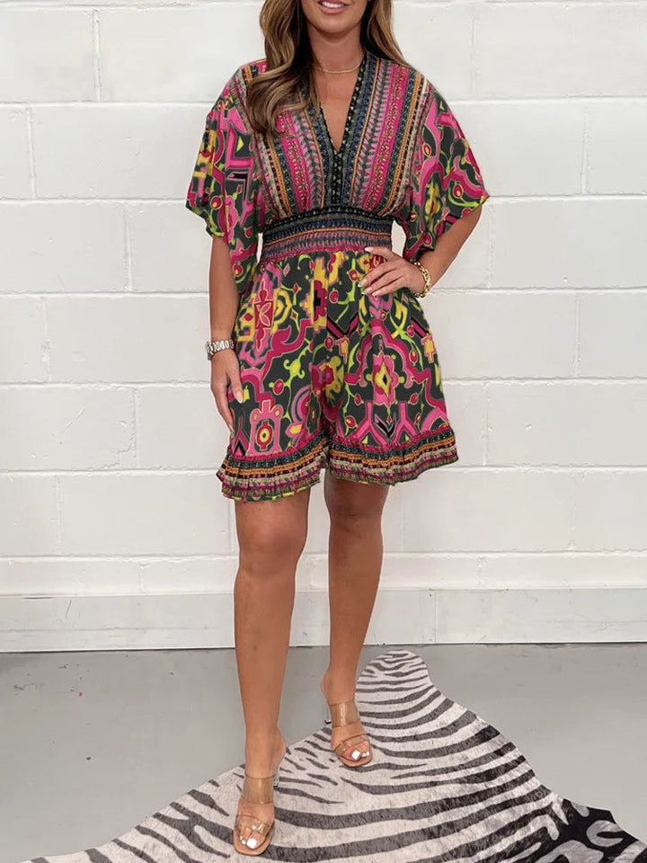 Evoria Plus Size Playsuit in Vintage Style