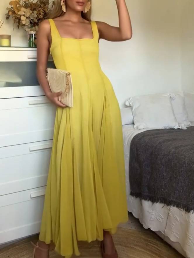 Meliora Strappy Square-Neck Maxi Dress