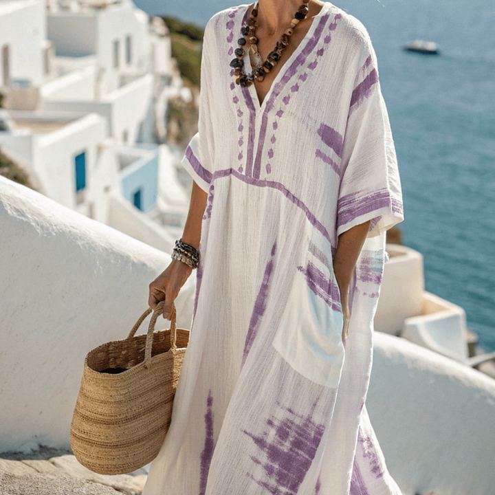 Mirella Striped Kaftan Dress