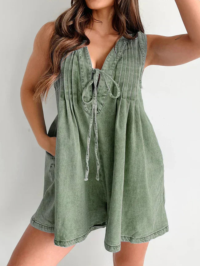 Zariah Go-To One-Piece Denim Romper