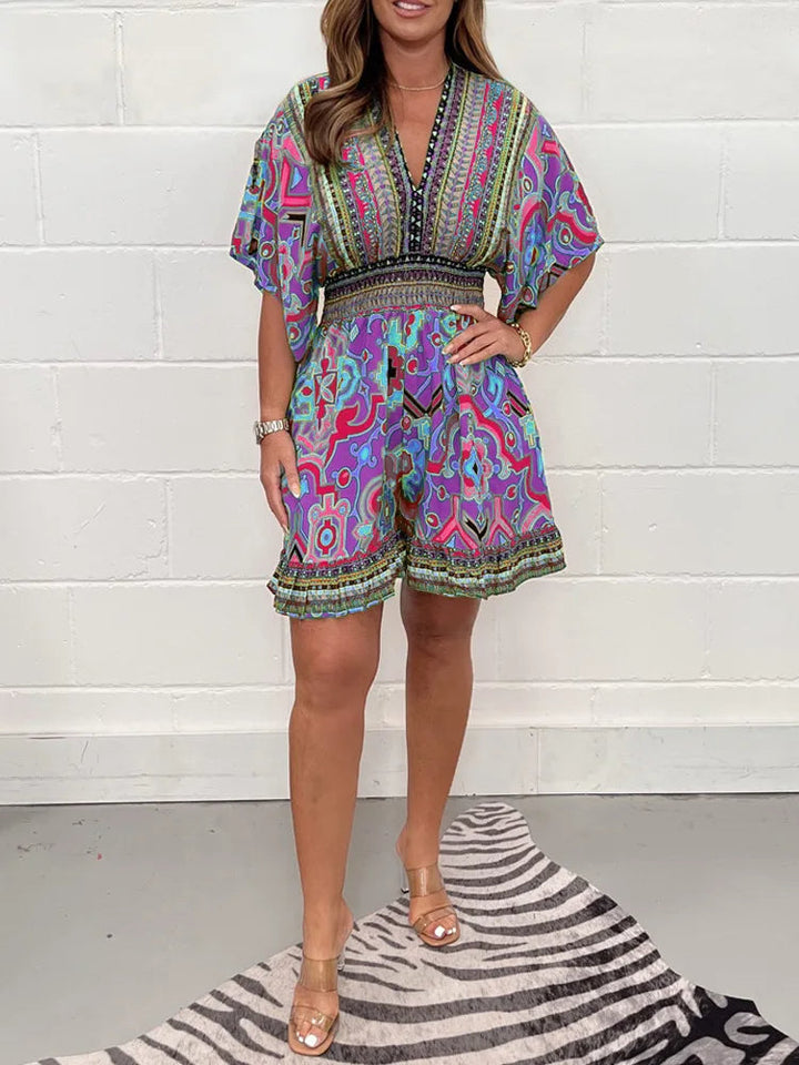 Evoria Plus Size Playsuit in Vintage Style