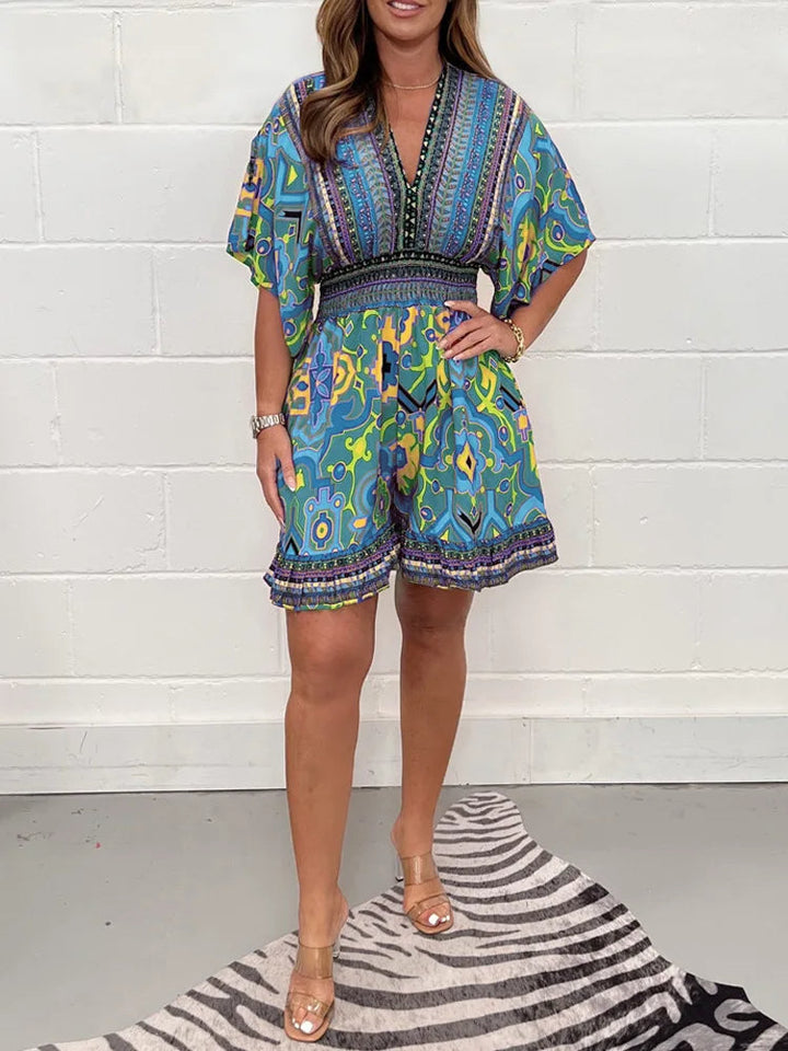 Evoria Plus Size Playsuit in Vintage Style
