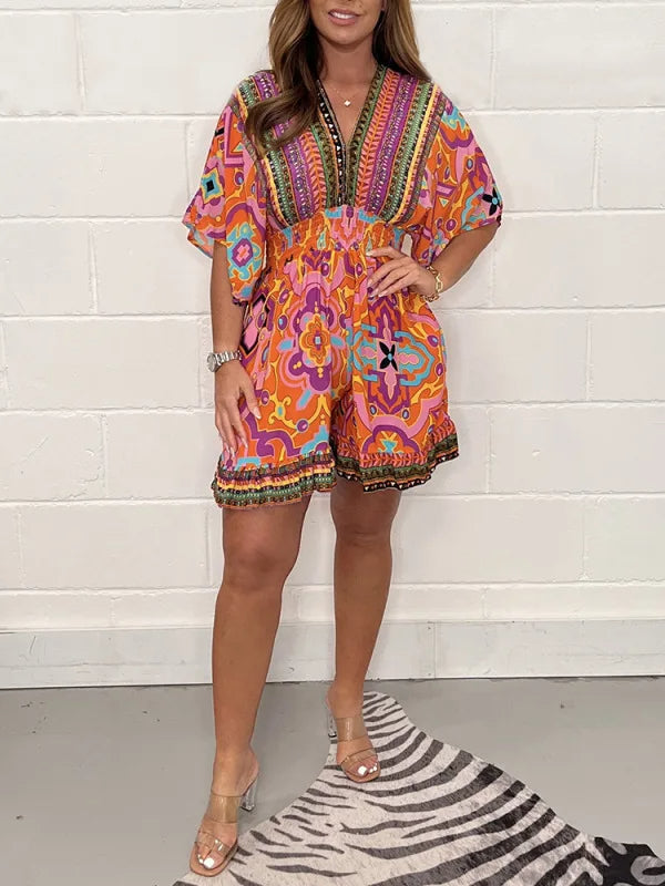 Evoria Plus Size Playsuit in Vintage Style