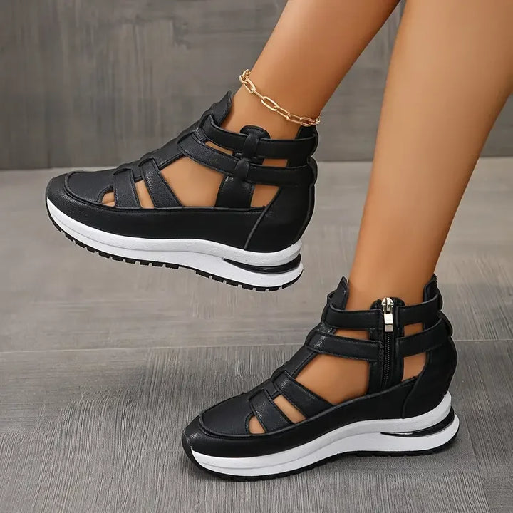 Alayana Trendy Comfy Wedge Sandal with Zipper