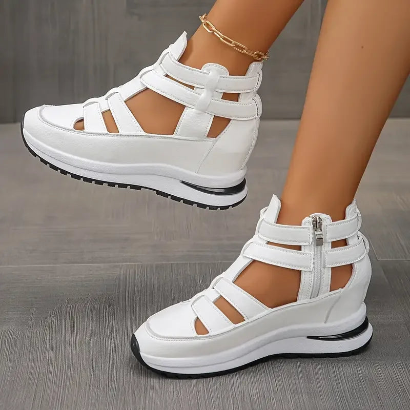 Alayana Trendy Comfy Wedge Sandal with Zipper