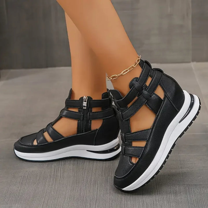 Alayana Trendy Comfy Wedge Sandal with Zipper