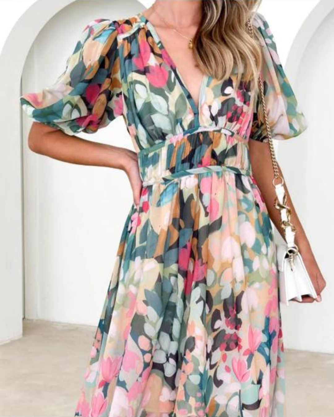 Lyvana Floral Mid-Length Dress