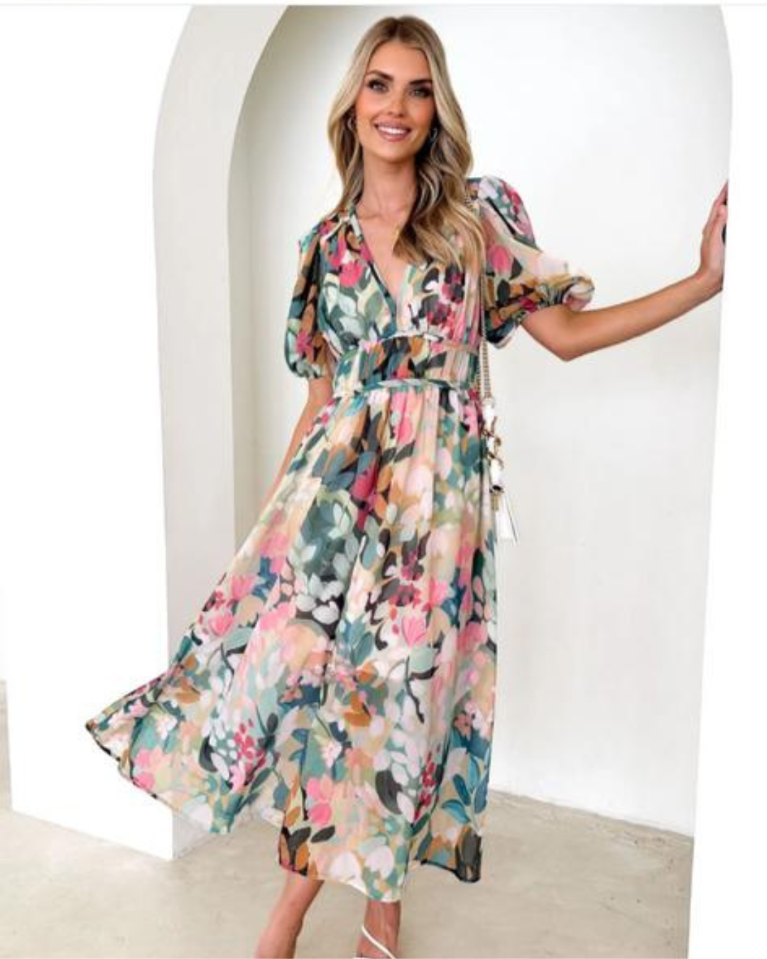 Lyvana Floral Mid-Length Dress
