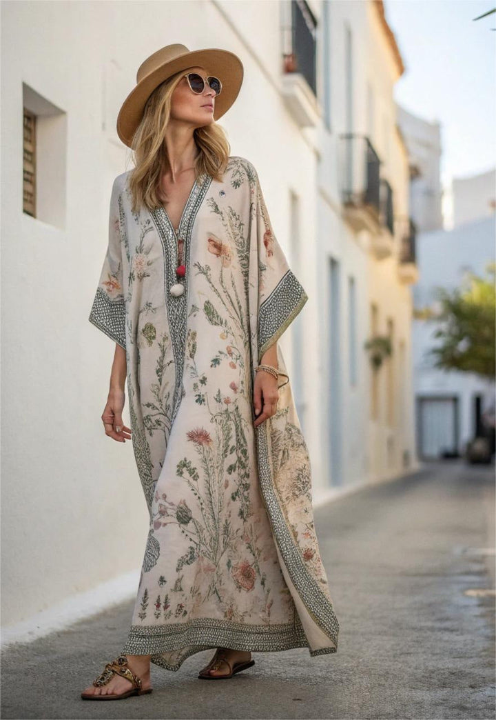 Leona Vintage Floral Kaftan Dress