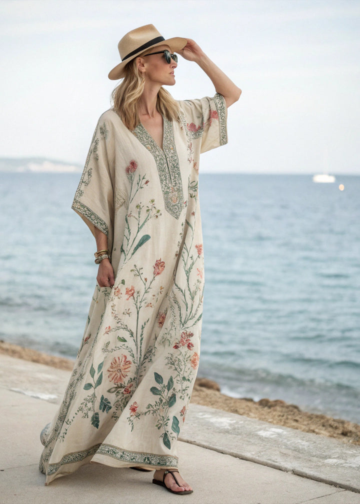Leona Vintage Floral Kaftan Dress