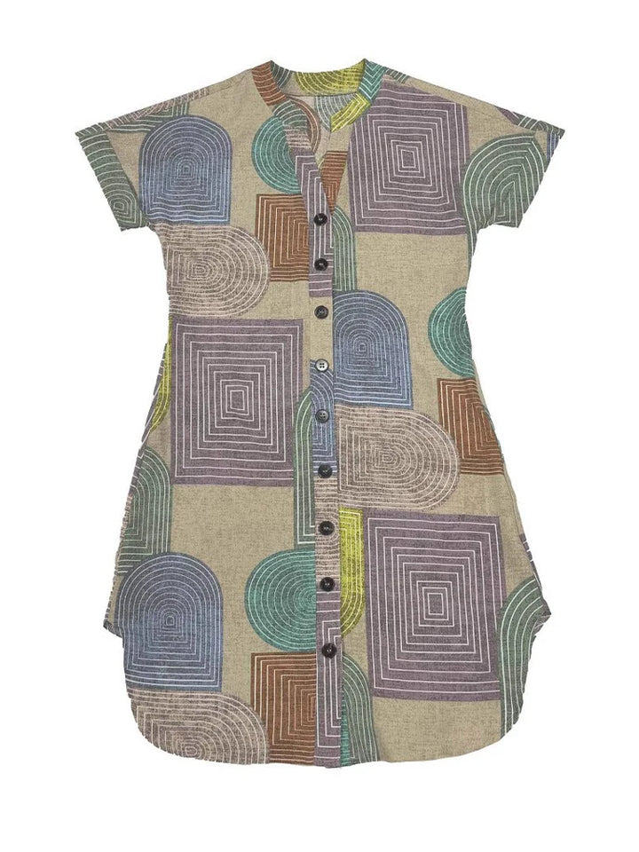 Danira Button-Up V-Neck Dress