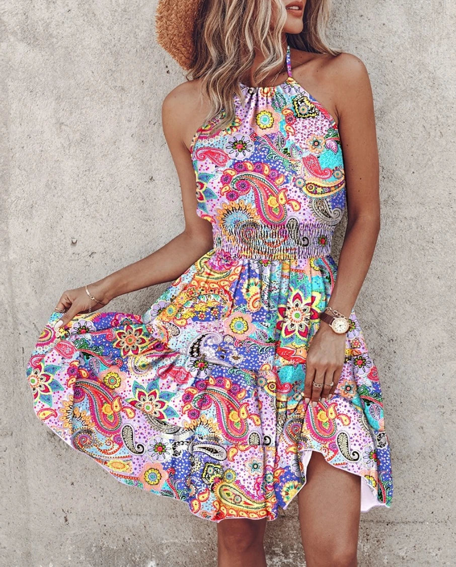 Liliane Pleated Floral Midi Dress