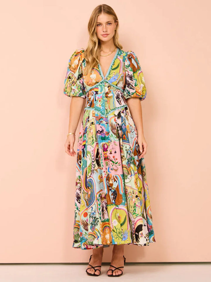 Solara Printed Long Dress
