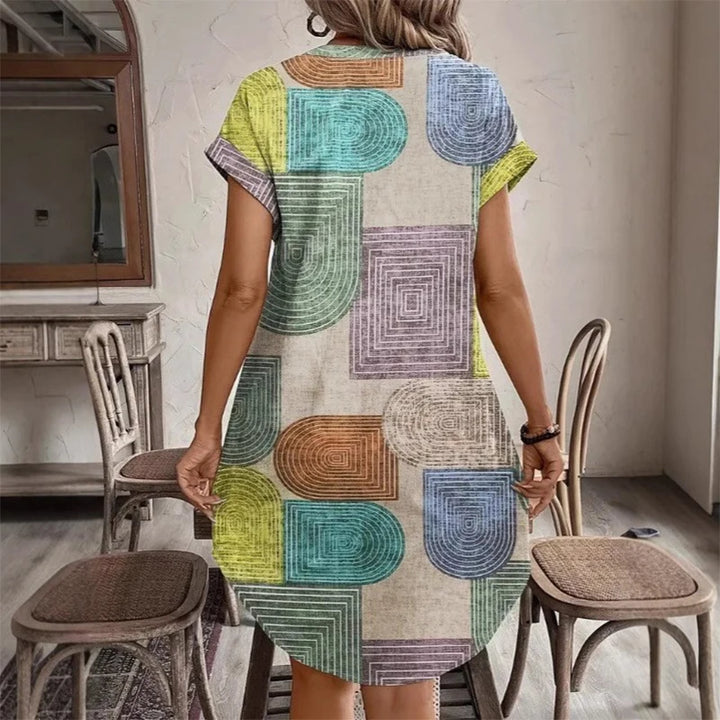 Danira Button-Up V-Neck Dress