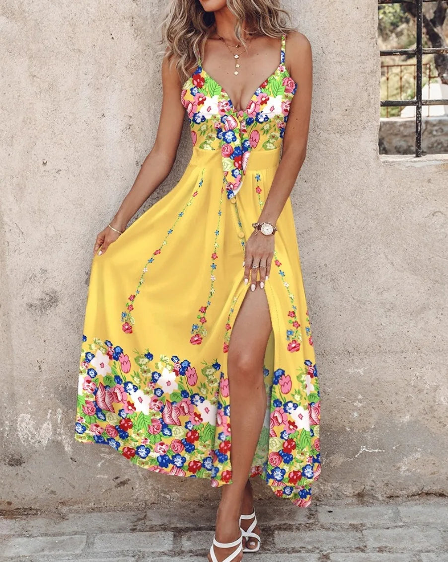 Aveline Ombre Leaf Eyelet Maxi Dress