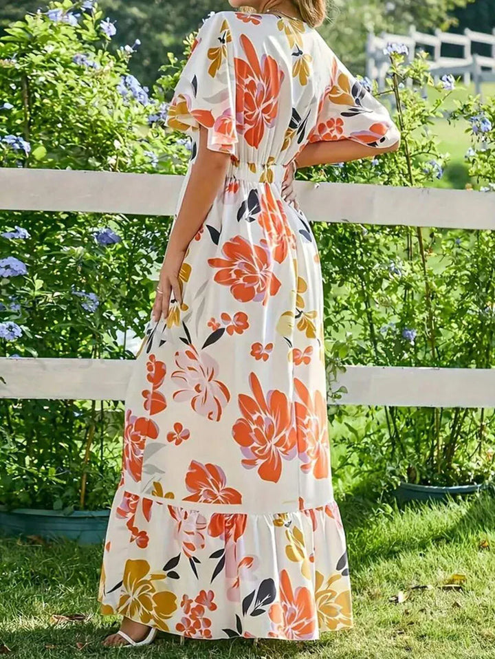 Naria Printed Floor-Length Dress