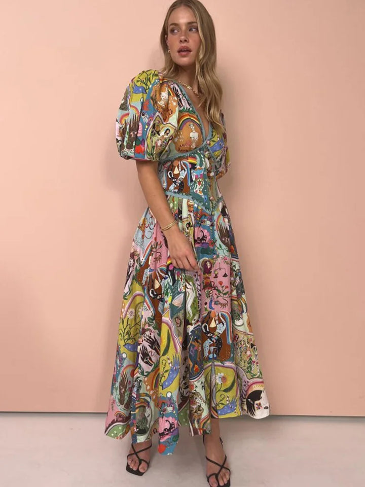 Solara Printed Long Dress