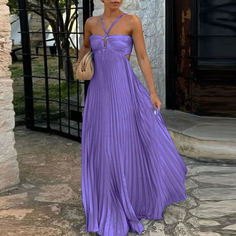 Nadelya Summer Halter Maxi Dress