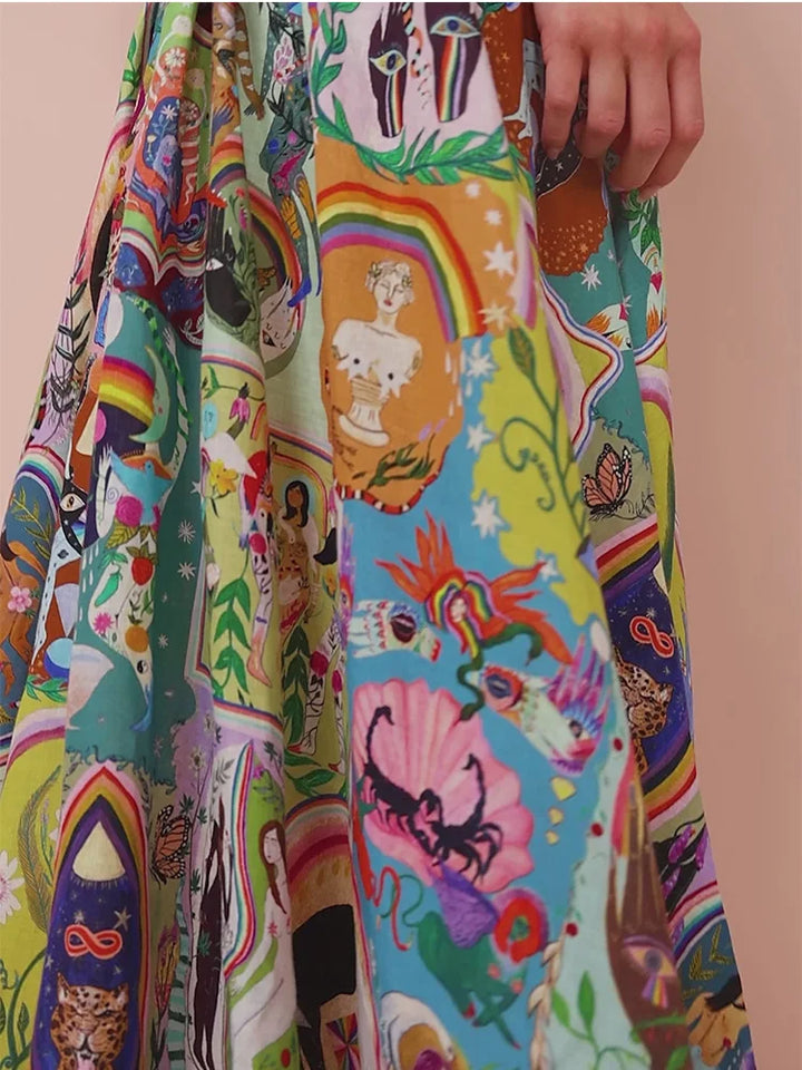 Solara Printed Long Dress