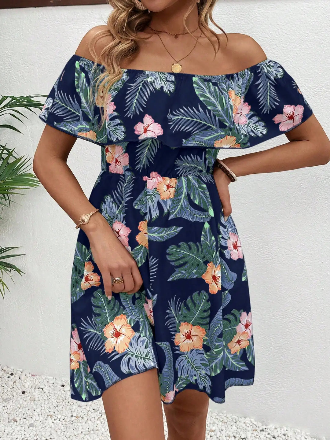 Dania Ruffle Print Midi Dress