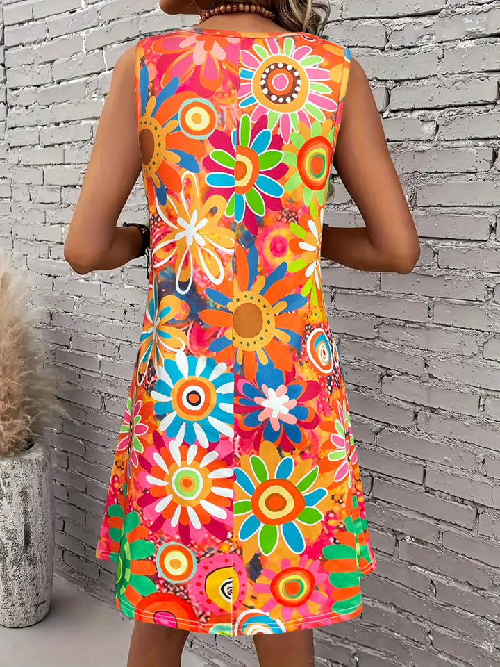 Noelia Vibrant Floral Sleeveless Dress