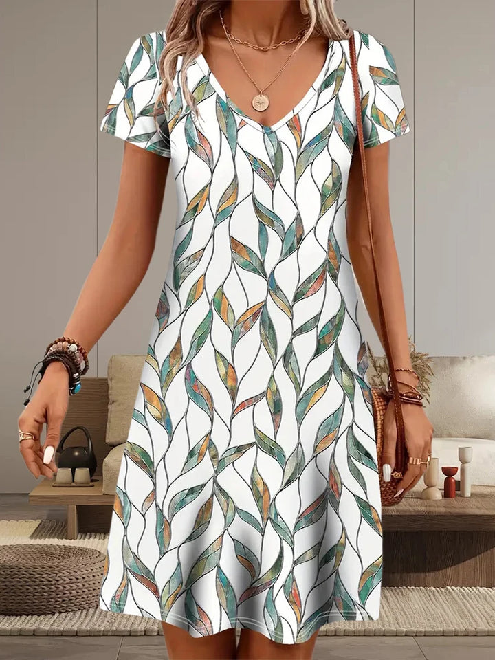 Marissa Printed V-Neck Dress