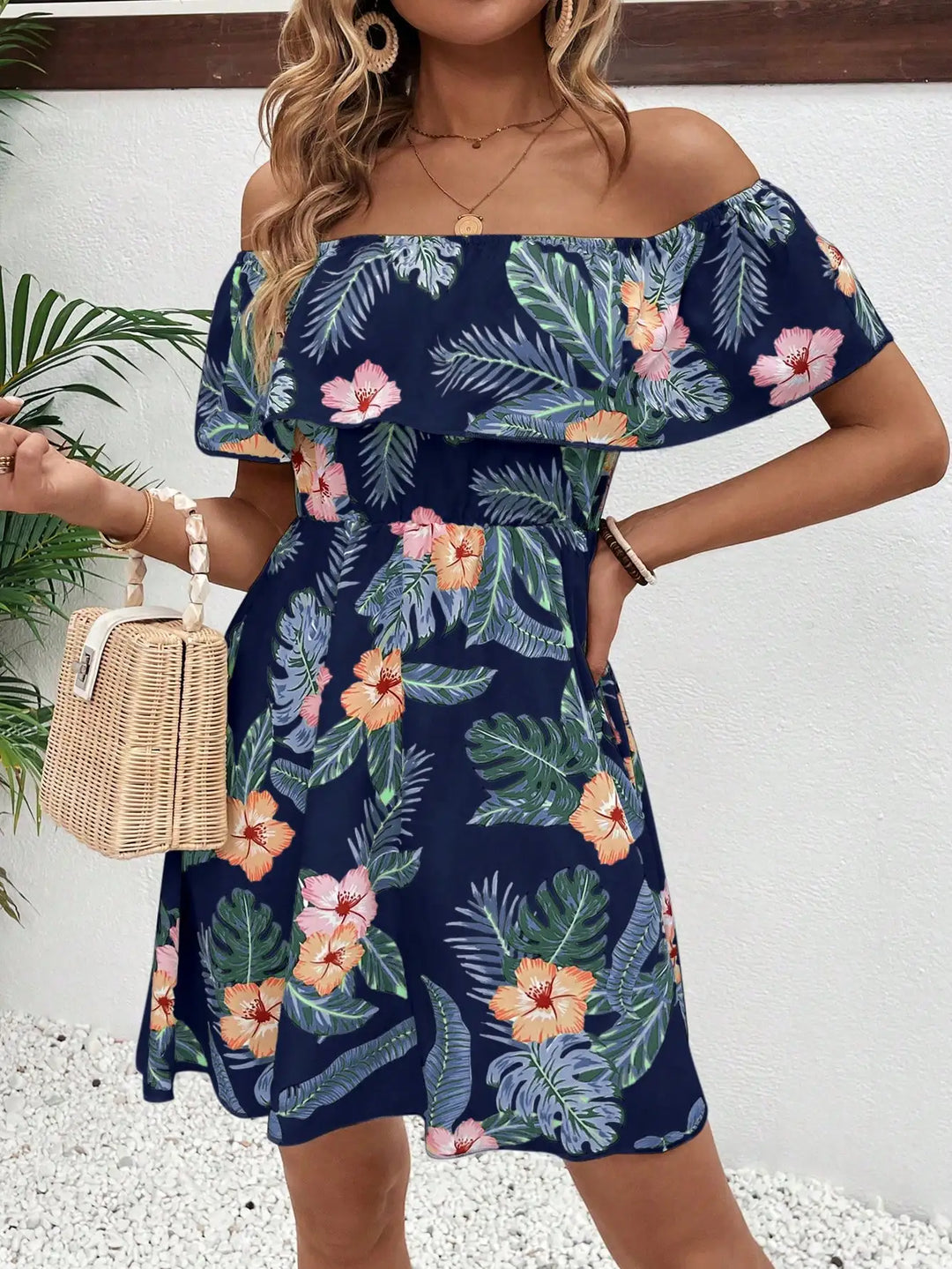 Dania Ruffle Print Midi Dress