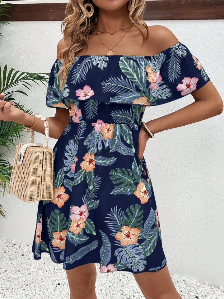 Dania Ruffle Print Midi Dress