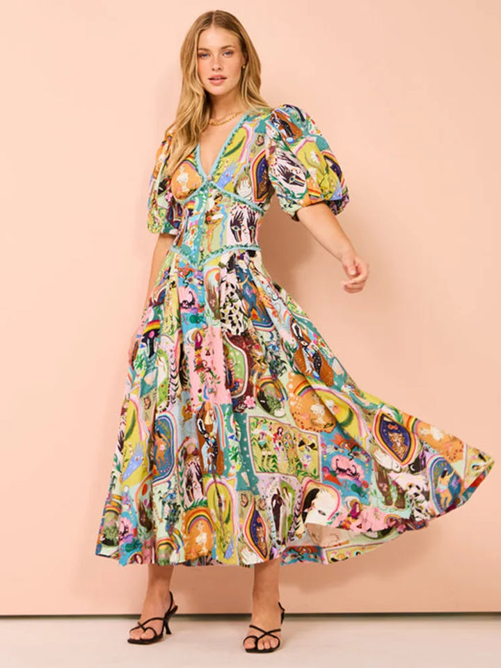 Solara Printed Long Dress