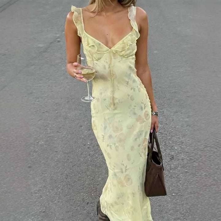Elira Backless Floral Vacation Dress