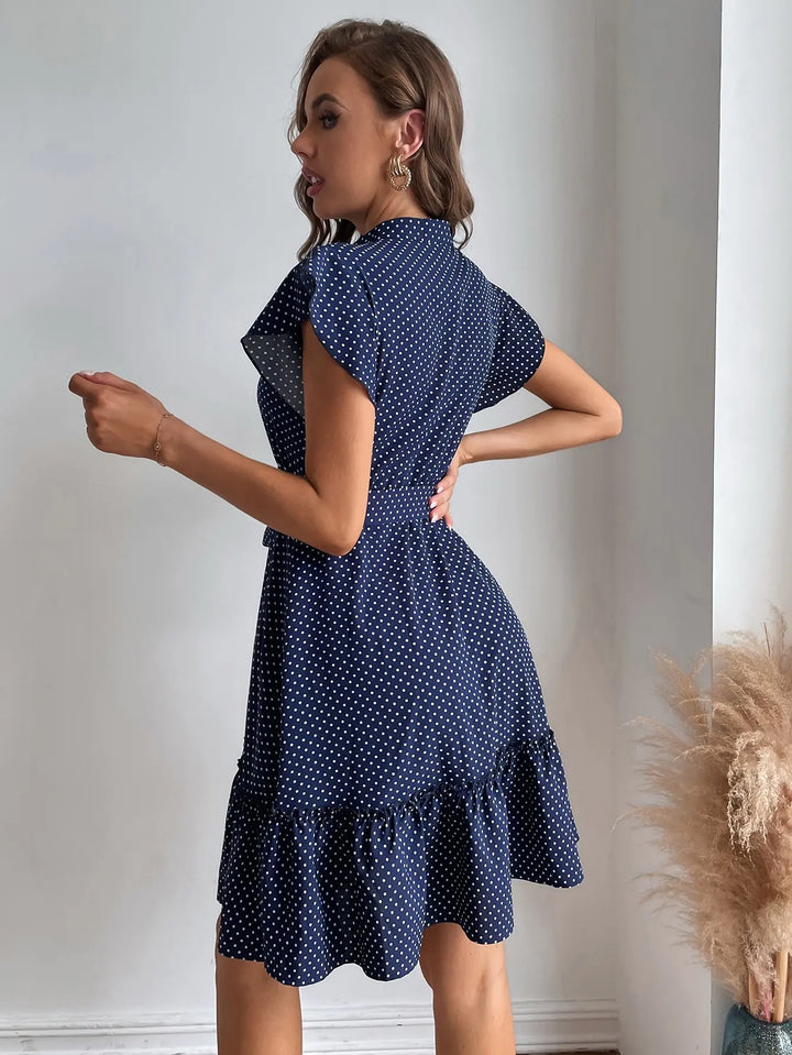 Celestina Polka Dot Ruffle Dress