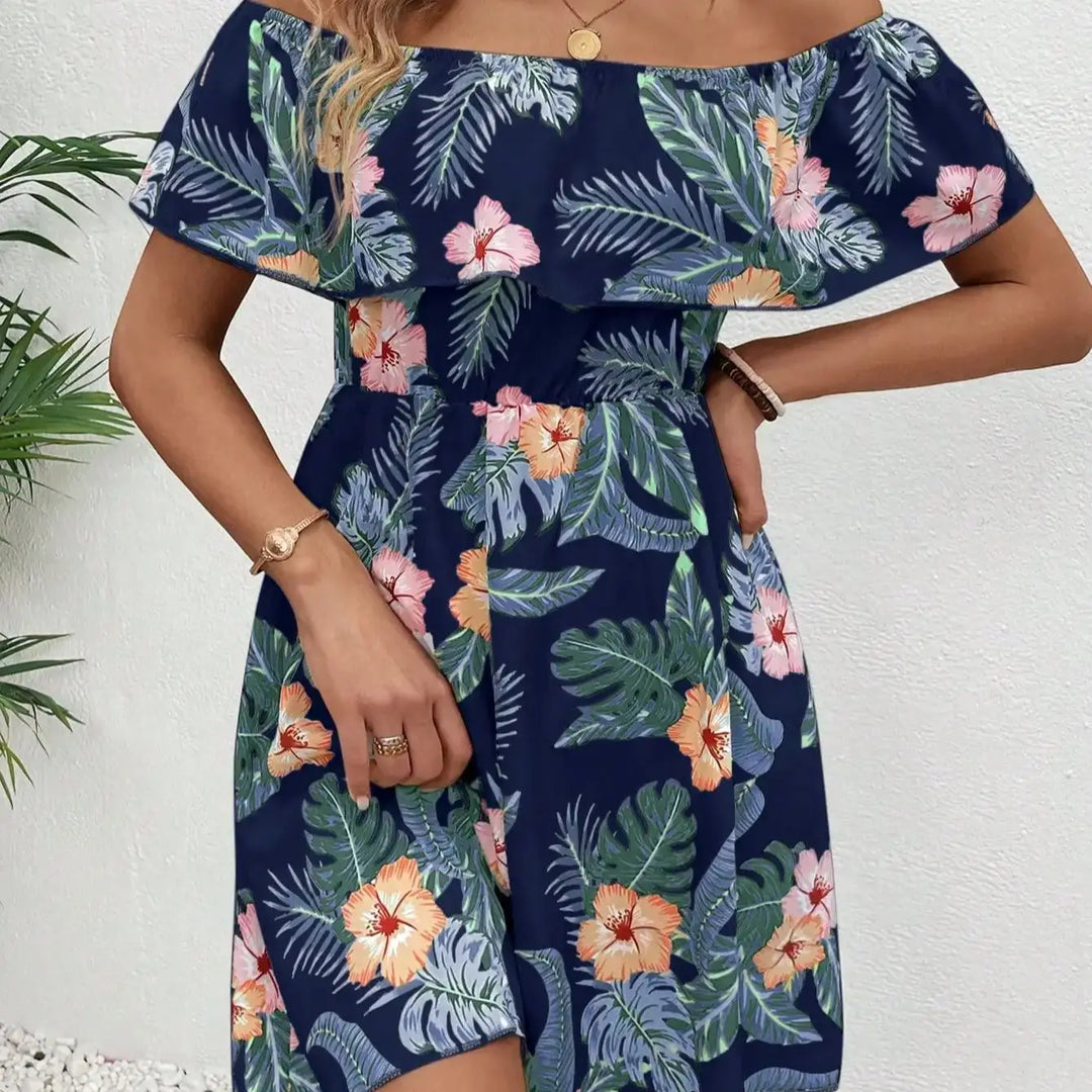Dania Ruffle Print Midi Dress