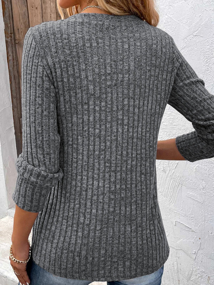 Sofia Striped V-Neck Blouse