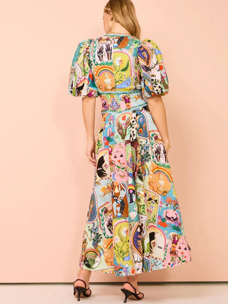 Solara Printed Long Dress