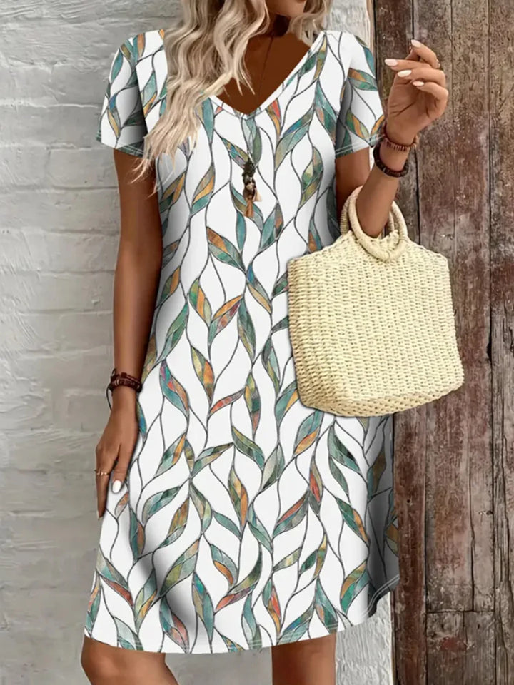 Marissa Printed V-Neck Dress
