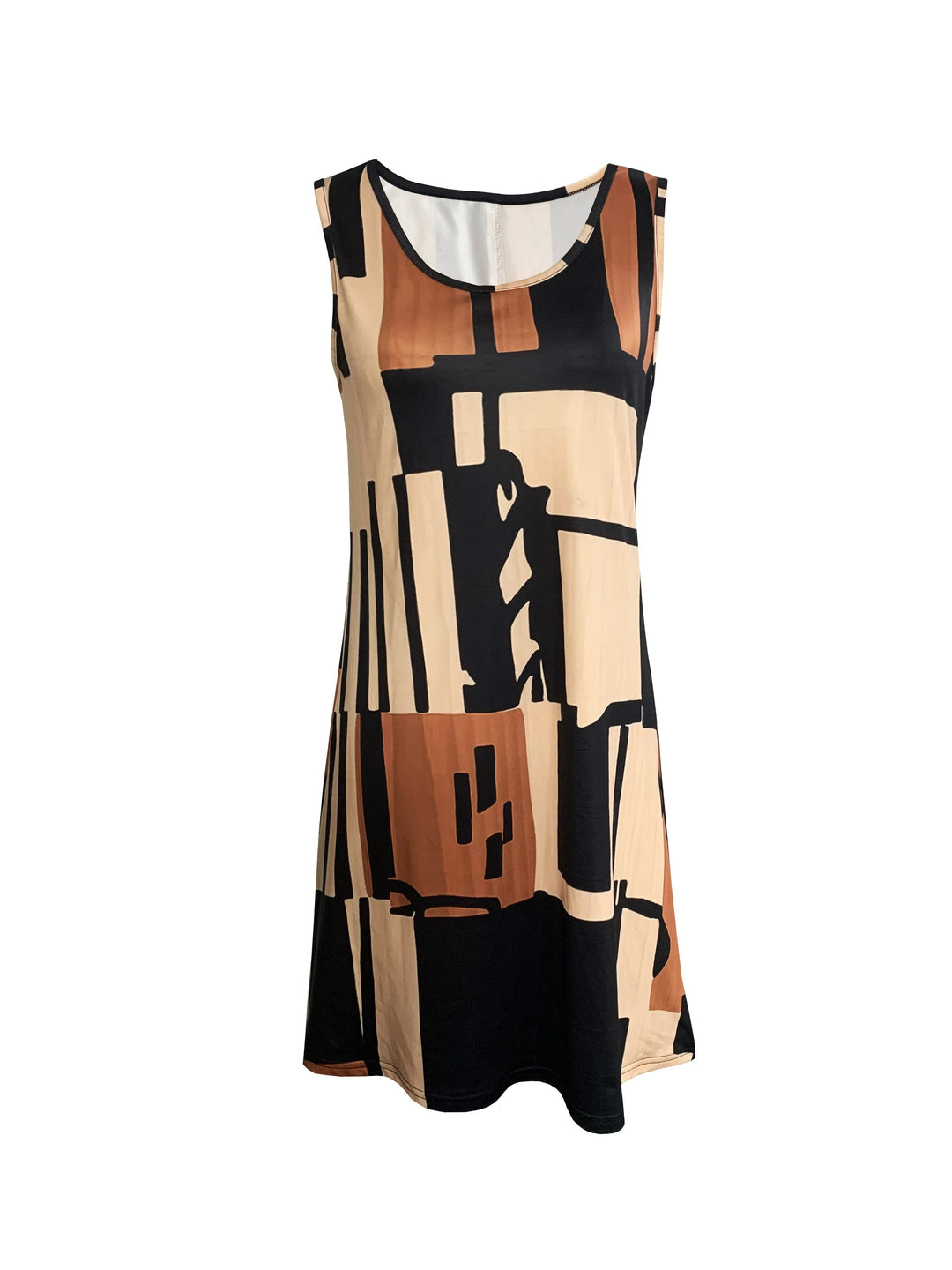 Amalia Geometric Sleeveless Midi Dress