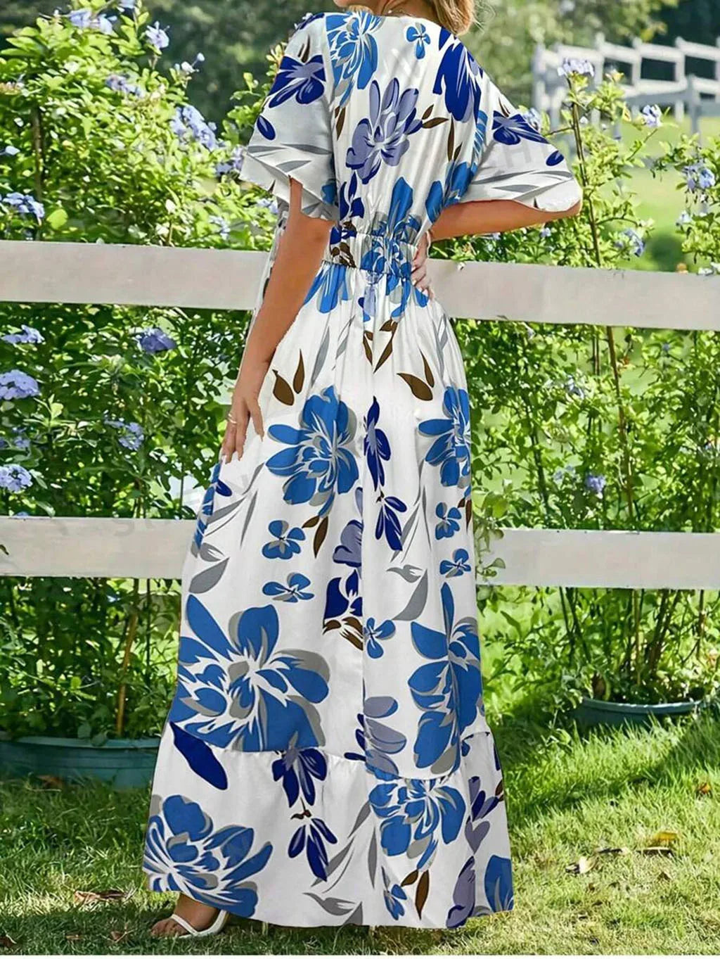 Naria Printed Floor-Length Dress