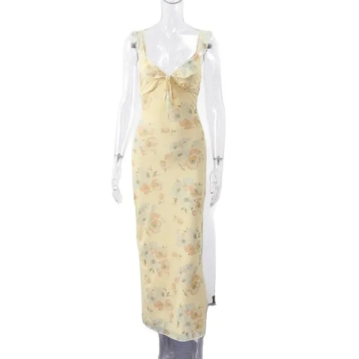 Elira Backless Floral Vacation Dress