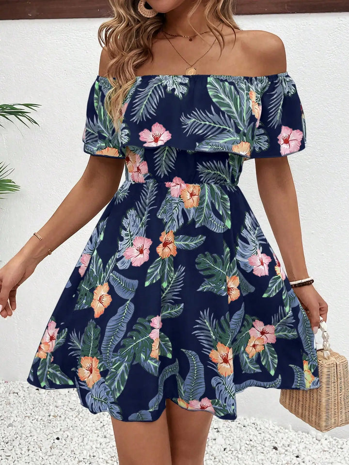 Dania Ruffle Print Midi Dress