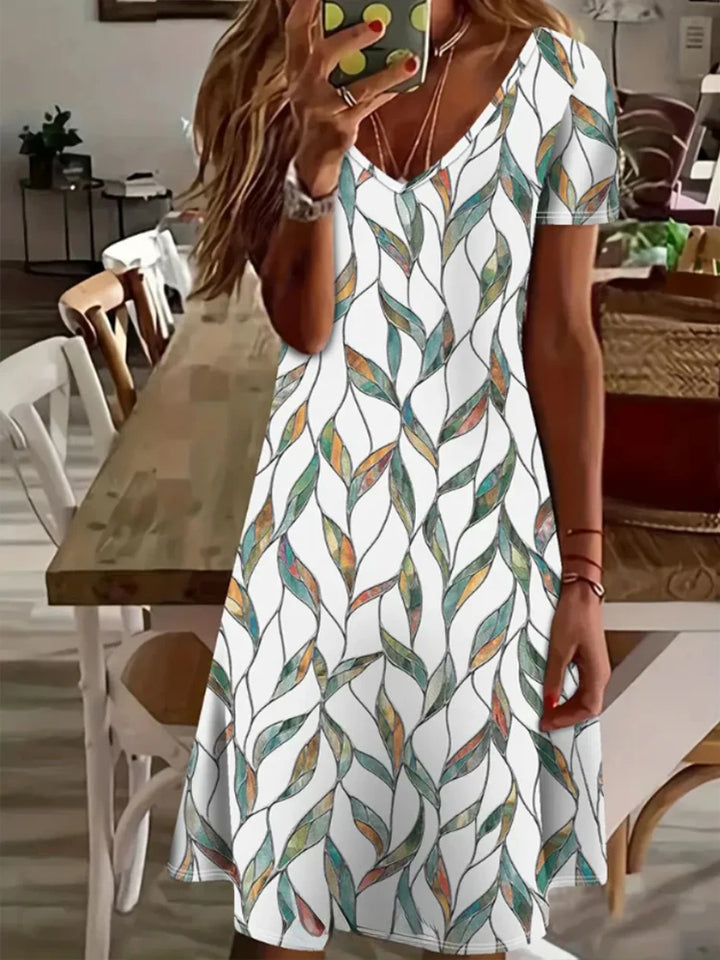 Marissa Printed V-Neck Dress