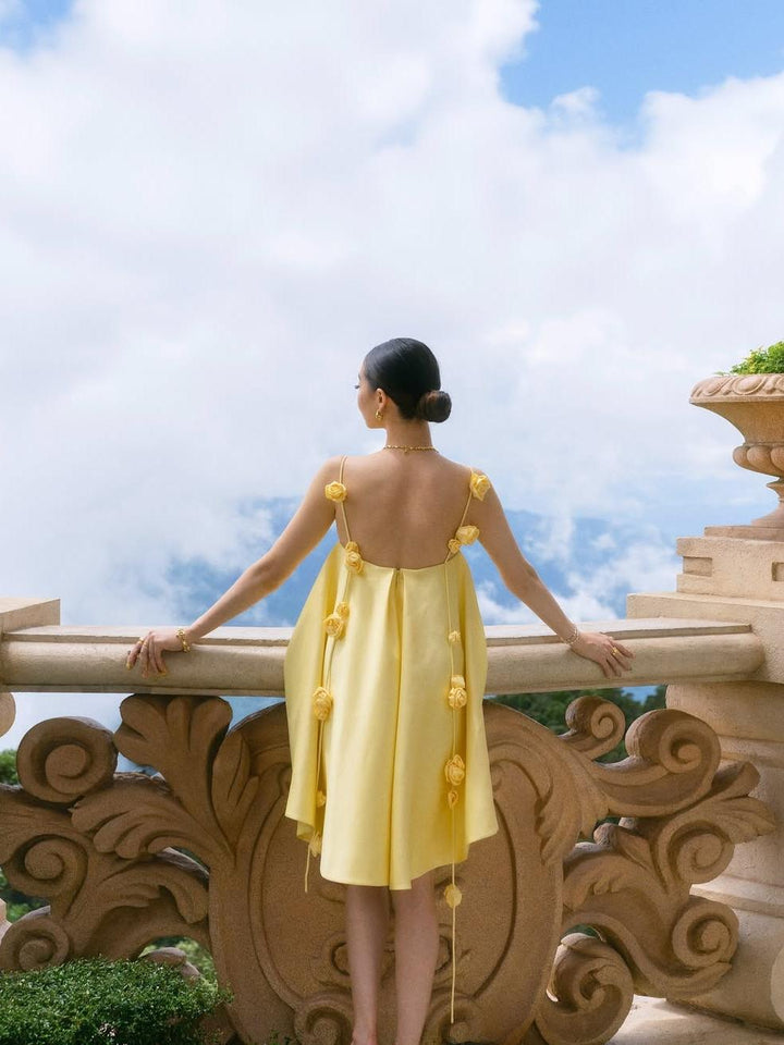 Arlina Backless Rose Charm Dress