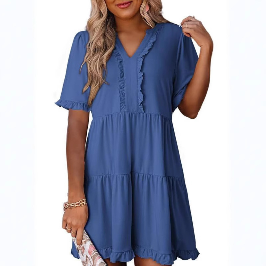 Arden Relaxed V-Neck Short Dress