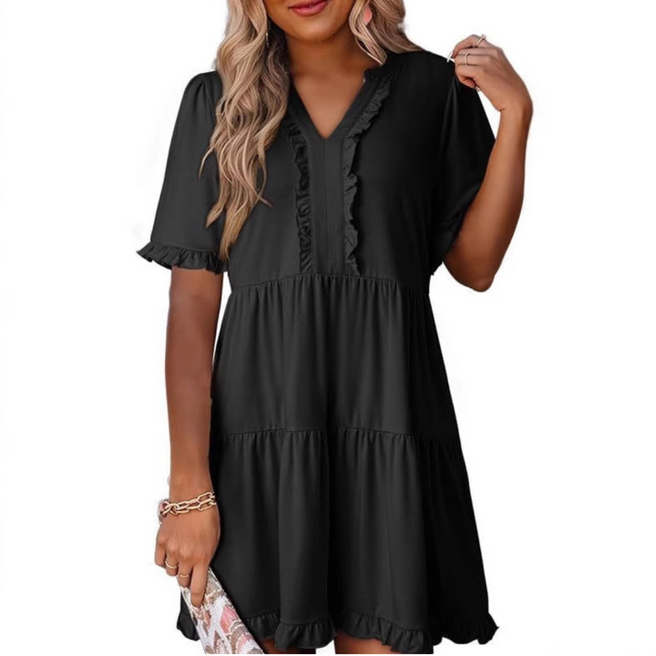 Arden Relaxed V-Neck Short Dress