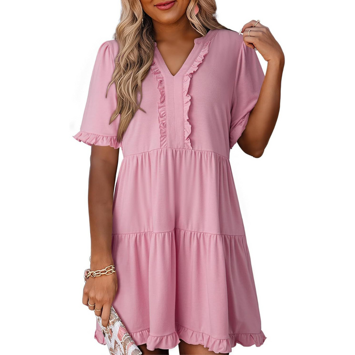 Arden Relaxed V-Neck Short Dress