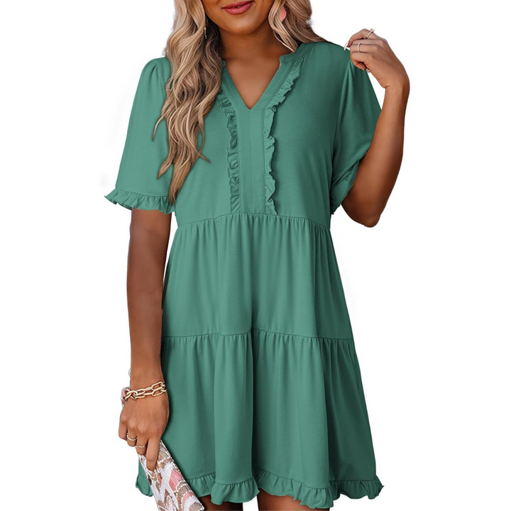 Arden Relaxed V-Neck Short Dress