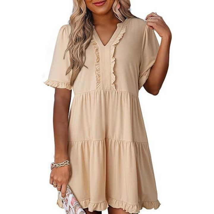Arden Relaxed V-Neck Short Dress