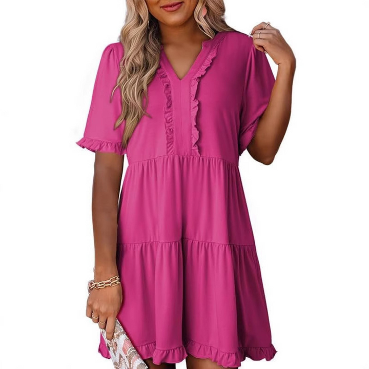 Arden Relaxed V-Neck Short Dress